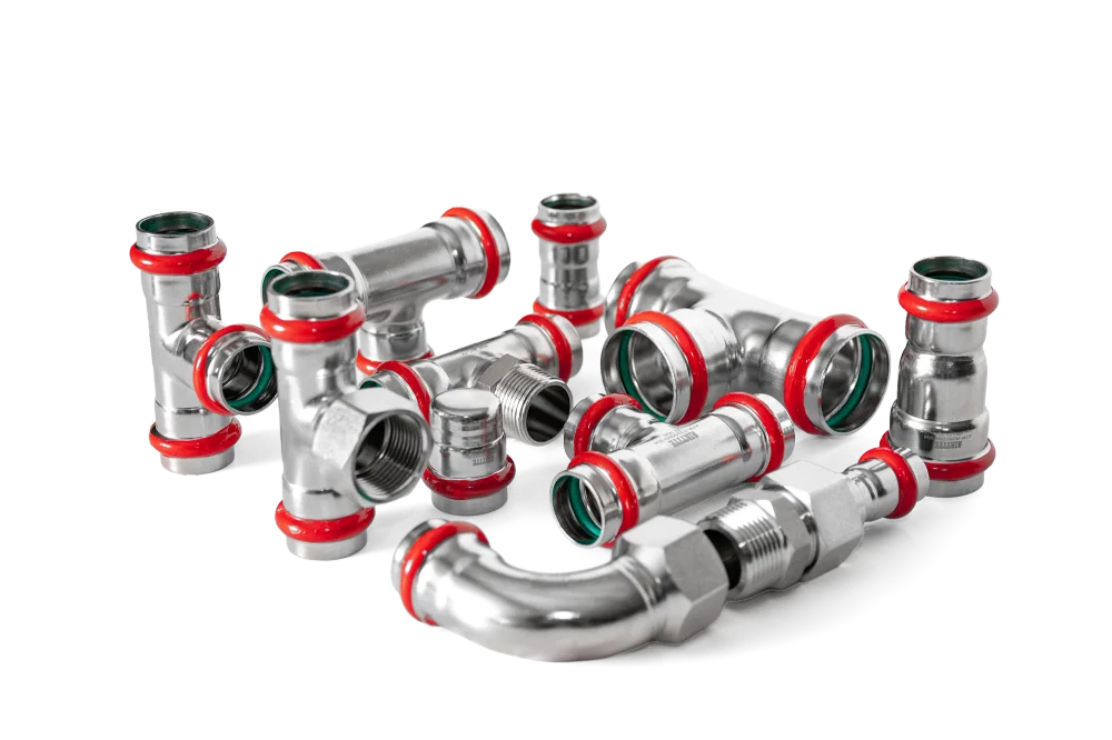 AIRTITE stainless-steel press-fit pipe fittings from Compressed Air Systems